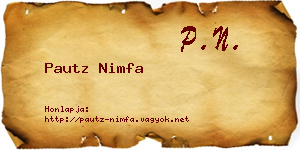 Pautz Nimfa névjegykártya